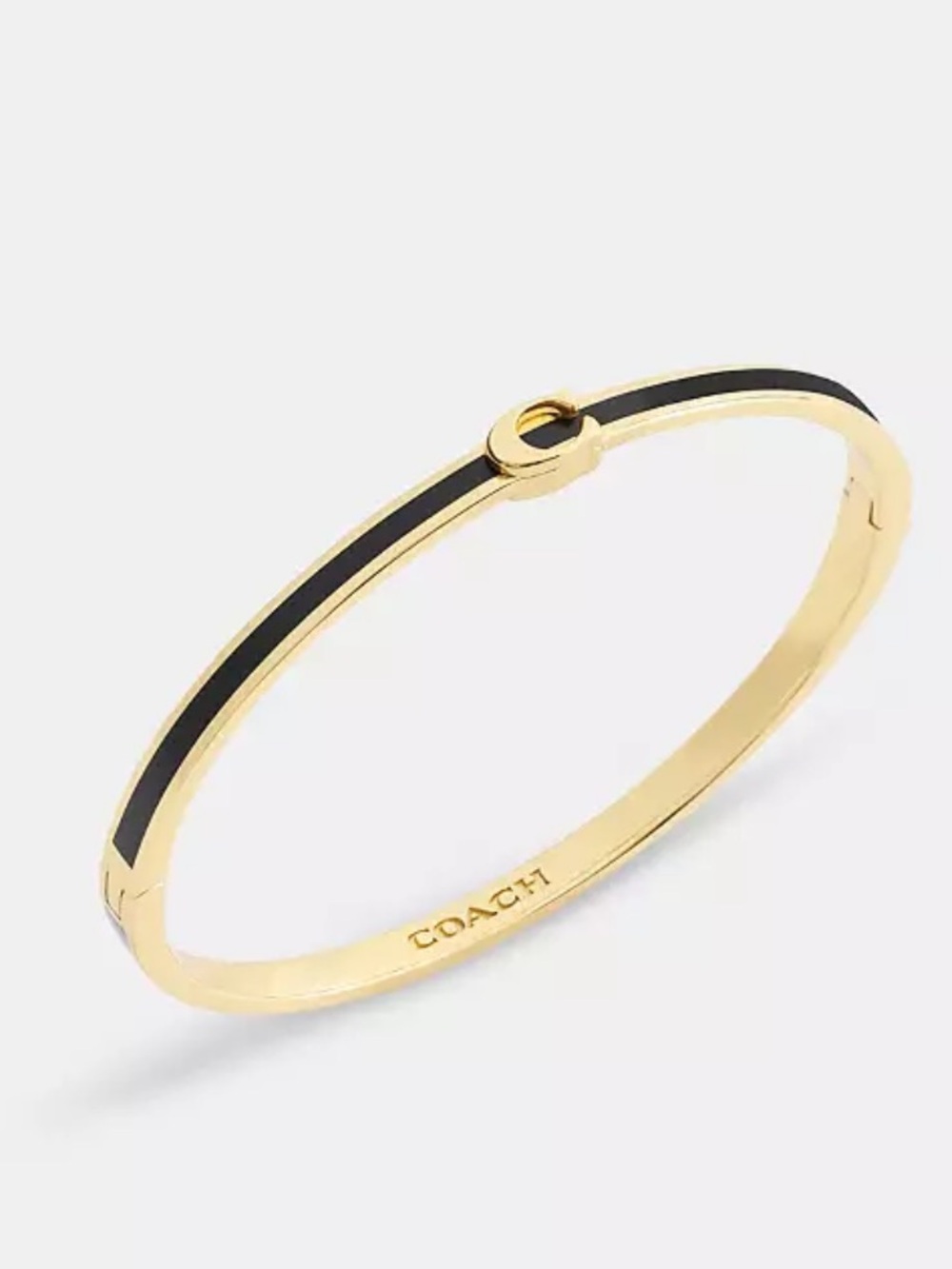 Coach Gold Hinged Slim Bangle Bracelet.
